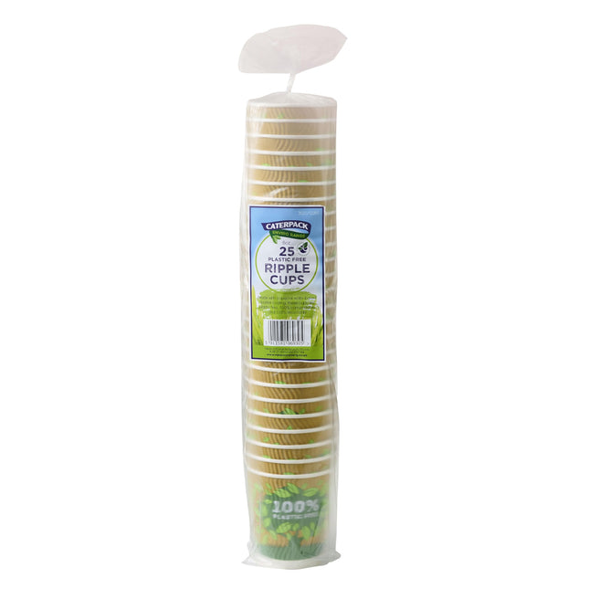 Caterpack Enviro 8Oz Ripple Cups Plastic Free 25s