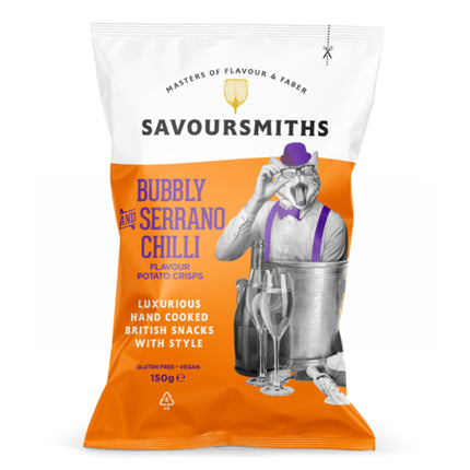 Savoursmiths Bubbly and Serrano Chilli Flavour Potato Crisps 150g