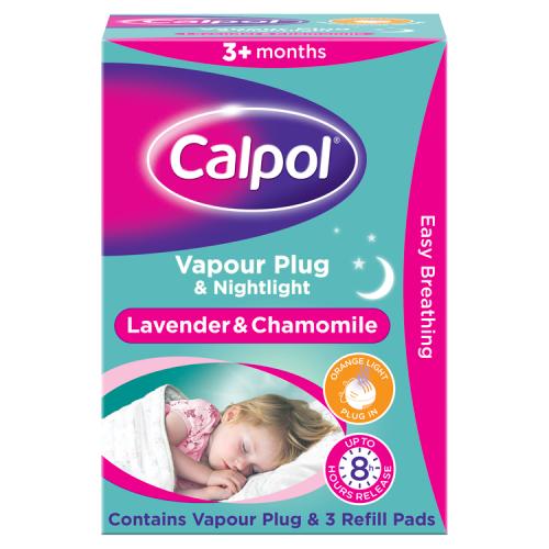 Calpol Vapour Plug Lavender and Chamomile Nightlight and 3 Refill Pads
