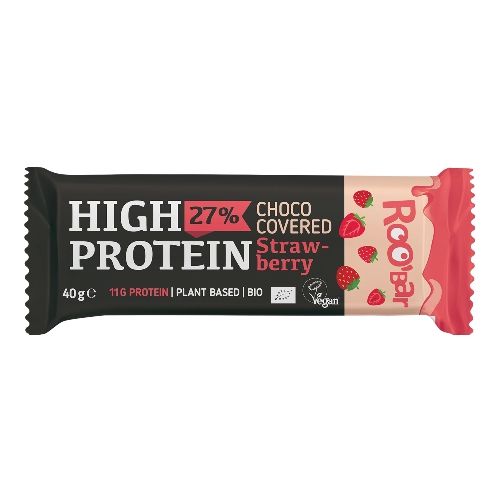 Roobar High Protein Bar 'Strawberry Covered With Pink Glaze' Set2 /En, Es, Pt, Bg, Ro, Srb/Hr/ 40g