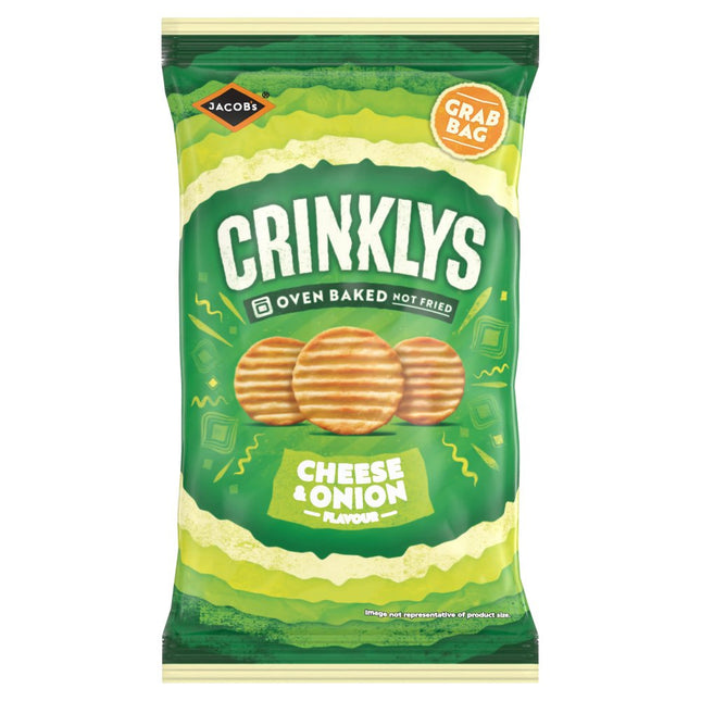 Jacob's Crinkly's Cheese & Onion Flavour Baked Snacks Grab Bag 45g