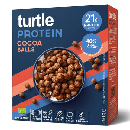 Turtle High Protein Cocoa Balls Bio 250g