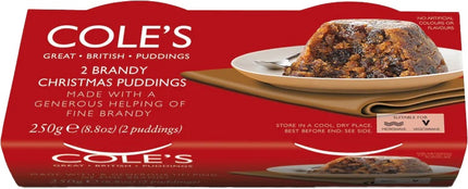 Cole's Brandy Christmas Pudding Twin Pack 125g
