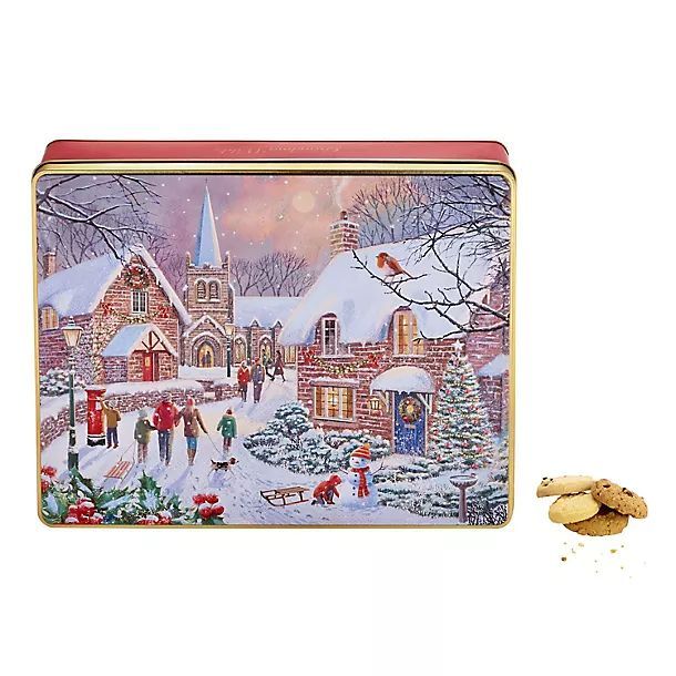 Grandma Wild's Embossed Winter Village Scene Tin 8 x 600g