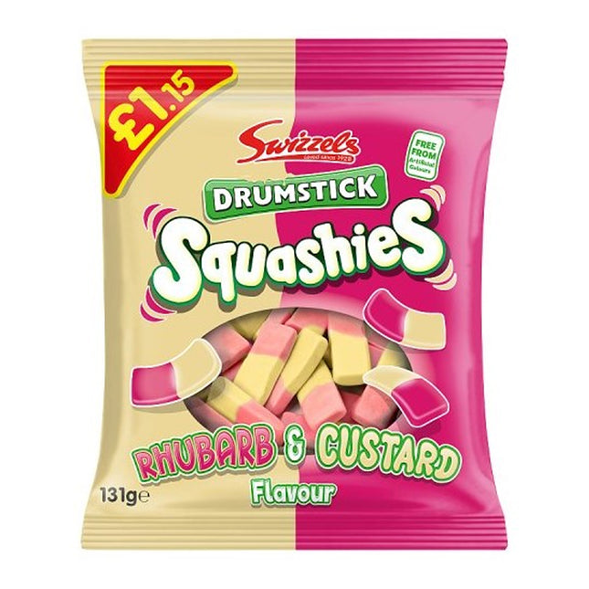 Swizzels Squashies Rhubarb & Custard PMP £1.15 120g