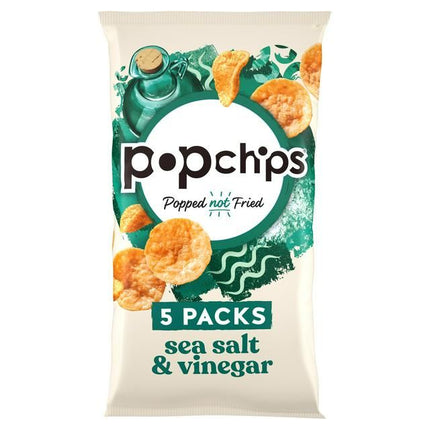 popchips Sea Salt & Vinegar Multipack Crisps 5 Pack