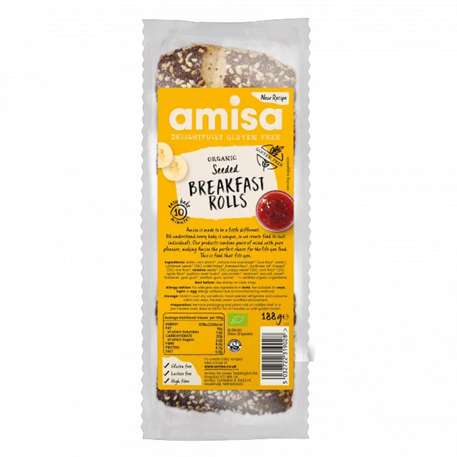 Amisa Seeded Breakfast Rolls Organic Gluten Free 3 x 180g