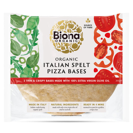 Biona Italian Spelt Thin & Crispy Pizza Bases Organic 260g