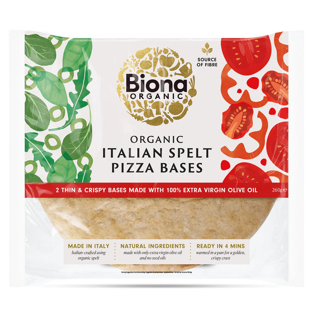 Biona Italian Spelt Thin & Crispy Pizza Bases Organic 260g