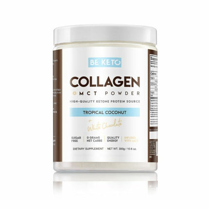 BeKeto Keto Collagen + MCT Tropical Coconut + White Chocolate 300g