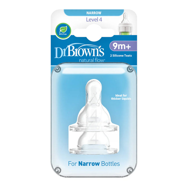 Dr Browns Narrow Neck Options+ Level 4 Teats 2 Pack (9 Month+)
