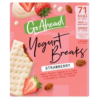 McVitie's Go Ahead Strawberry Fruit Yogurt Breaks Snack Bars Multipack 4 x 35.5g