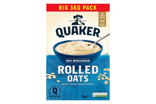 Quaker Oats 100% Wholegrain Rolled Oats 3kg