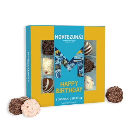 Montezumas Happy Birthday (9XS) Selection of Bestselling Truffle Boxes 110g