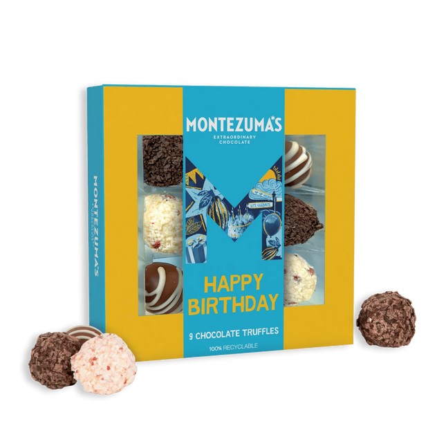 Montezumas Happy Birthday (9XS) Selection of Bestselling Truffle Boxes 110g