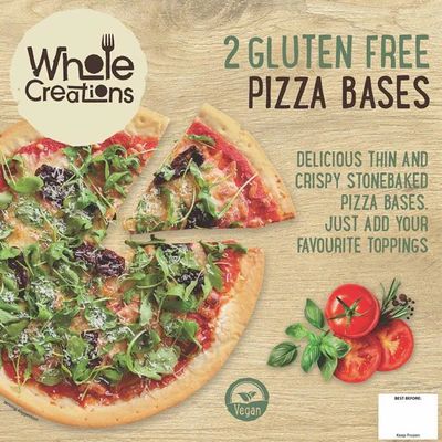 Wholecreations Gluten Free Pizza Bases 2 x 185g