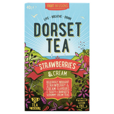 Dorset Tea 4 x 20 Wild Strawberries & Cream Tea Teabags