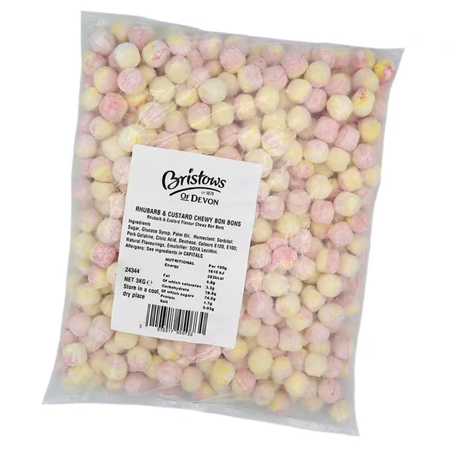 Bristows Rhubarb & Custard Bulk Chewy Bonbons 3kg