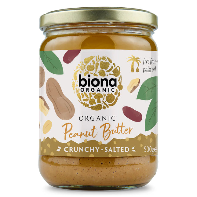 Biona Organic Peanut Butter Crunchy/ With Sea Salt 500g