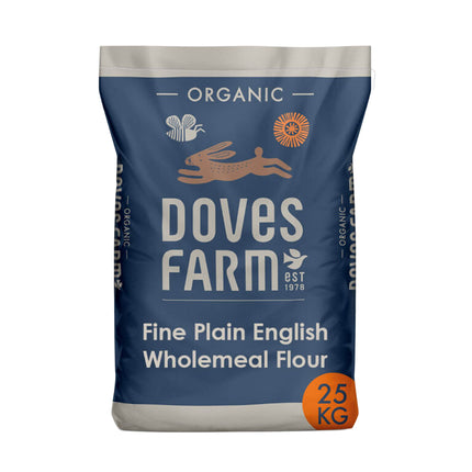 Doves Farm Organic Fine Plain Wholemeal Flour (Stoneground) 25kg