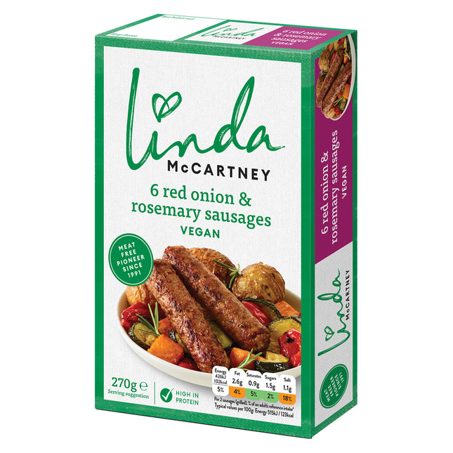 Linda McCartney 6 Vegetarian Rosemary and Red Onion Sausage 270g