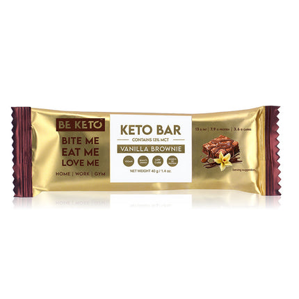 BeKeto Vanilla Brownie + MCT Bar 40g