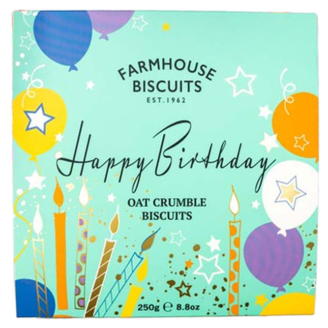 Farmhouse Biscuits Birthday Oat Crumbles Rigid Box with Sleeve 250g