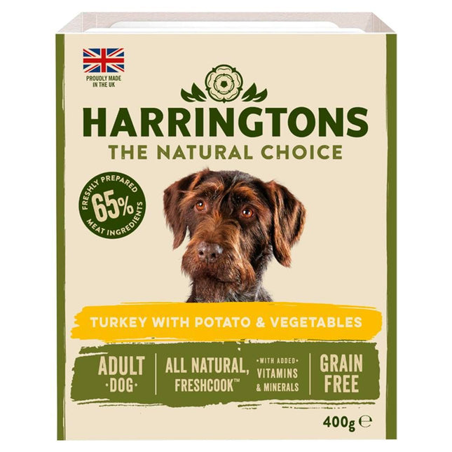 Harringtons Turkey Wet Dog Food Trays 400g (Singles)