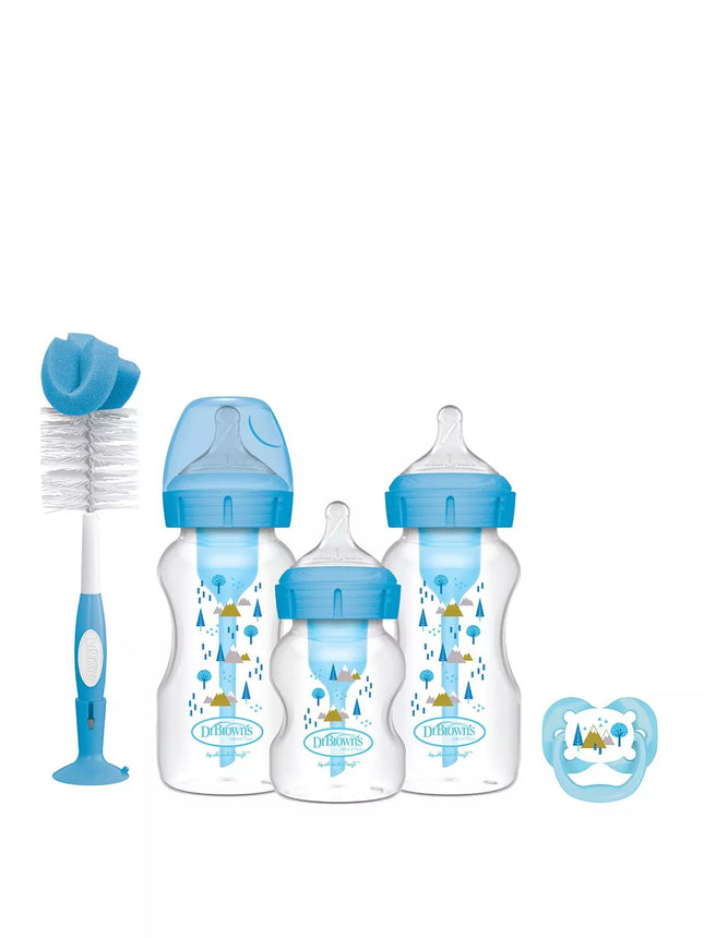 Dr Browns Options + Gift Set Blue (1X 150Ml Bottle, 2X 270Ml Bottle, Bottle Brush & Dummy)
