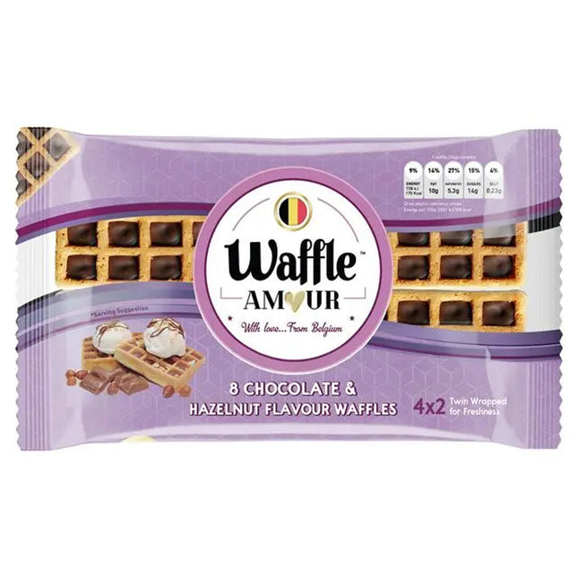 Waffle Amour Chcolate & Hazelnut Filled Waffles 8Pk 8S