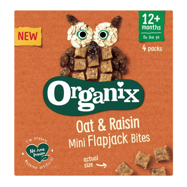 Organix Oat & Raisin Mini Flapjack Bites 4 x 20g