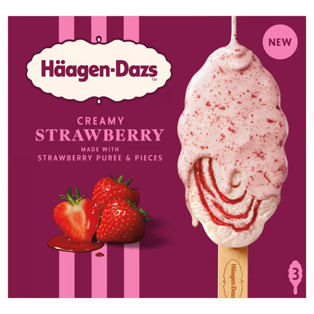 Haagen Dazs Strawberry Ice Cream 3Pk 240ML