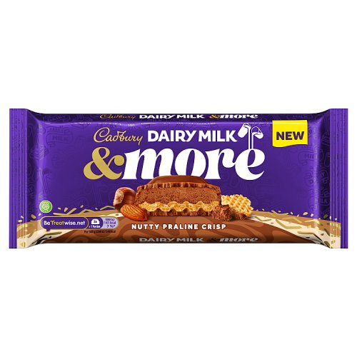 Cadbury Dairy Milk &More Nutty Praline Crisp 180g