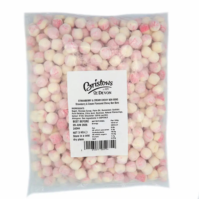 Bristows Strawberry & Cream Bulk Chewy Bonbons 3kg