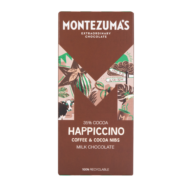 Montezumas Happiccino Milk With Coffee & Cocoa Nibs Bars 90g