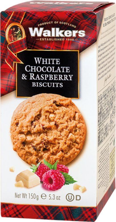 Walkers Carton Raspberry & White Choc Biscuits 150g