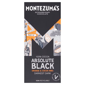 Montezumas Absolute Black With Orange And Cocoa Nibs Bars 90g
