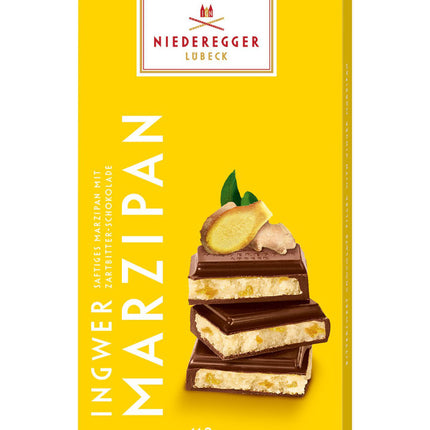Niederegger Dark Chocolate Covered Marzipan Bar With Ginger 110g