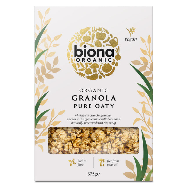 Biona Organic Pure Oaty Granola No Added Sugar Wheat Free 375g