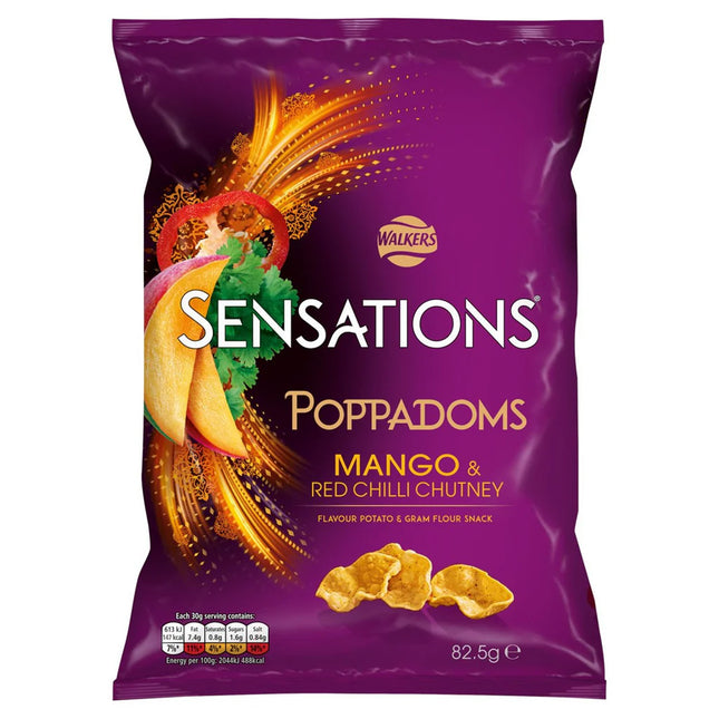 Walkers Sensations Mango & Red Chilli Chutney Poppadoms 82.5g