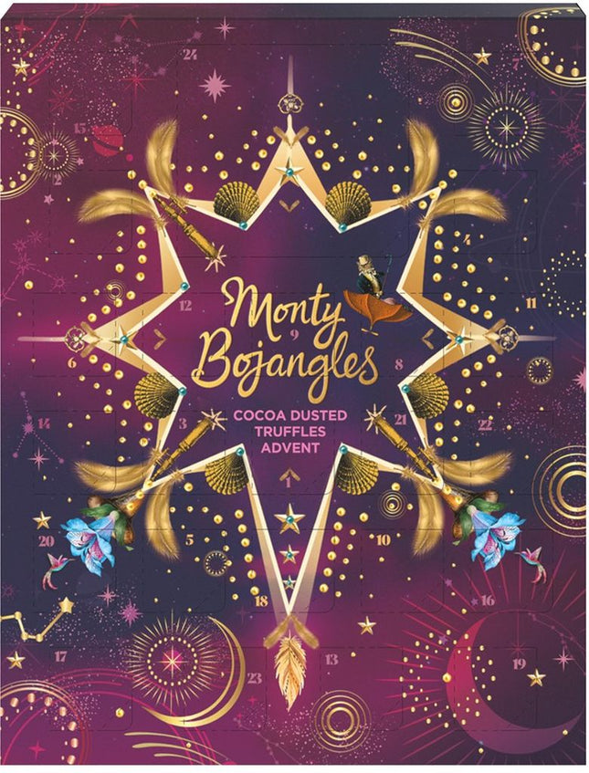 Monty Bojangles marvellous advent calendar with an assortment of cocoa dusted truffles 235g