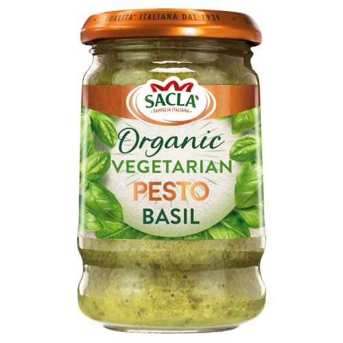 Sacla Org Vegetarian Basil Pesto 190g