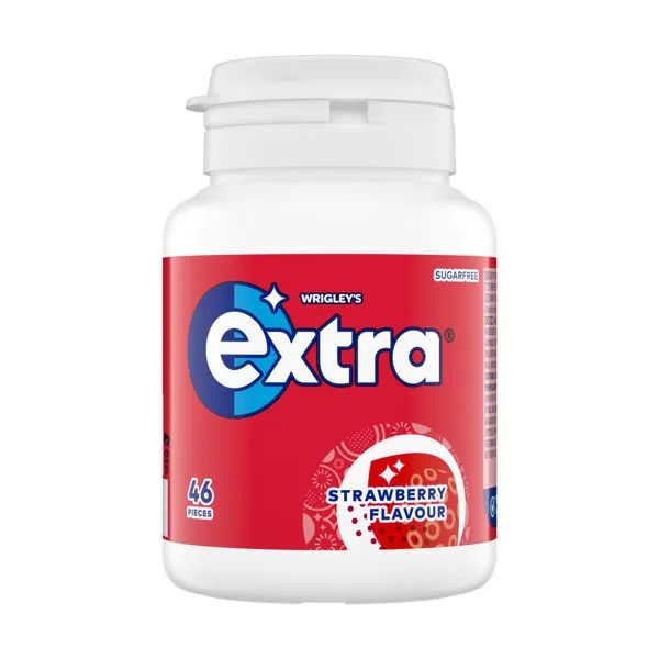 Extra Strawberry Sugar Free Chewing Gum Bottle 46 Pieces 64g