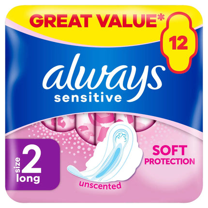 Always Sensitive Long Wings Size 2 12s