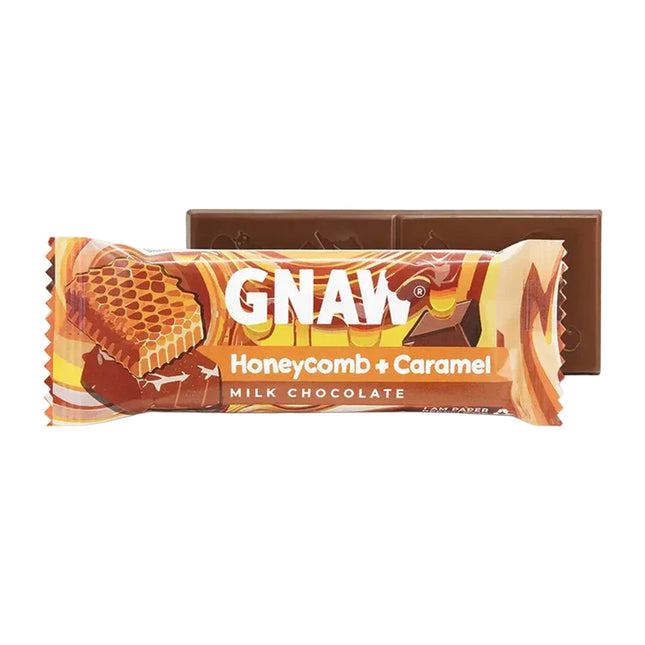 Gnaw Honeycomb & Crunchy Caramel Milk Chocolate Impulse Bar 35g