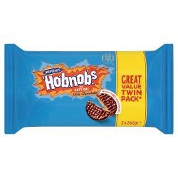 McVitie's Hobnob's The Oaty One Milk Chocolate Biscuits Twin Pack 2 x 262g