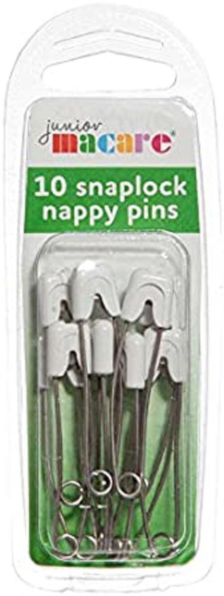 Junior Macare Snaplock Nappy Pins X10