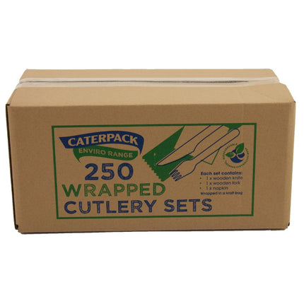 Caterpack Enviro Wrapped Cutlery Sets 250s