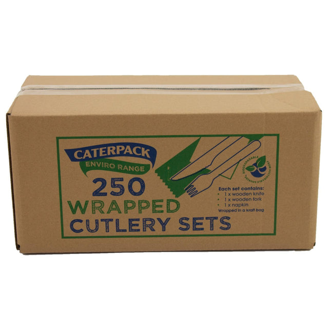 Caterpack Enviro Wrapped Cutlery Sets 250s