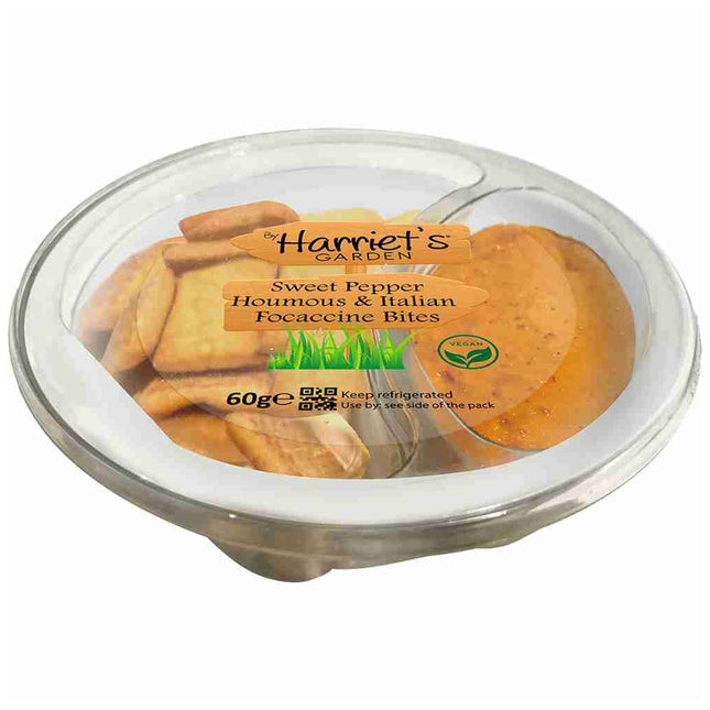 Harriets Garden Sweet Pepper Houmous And Breadsticks 60G